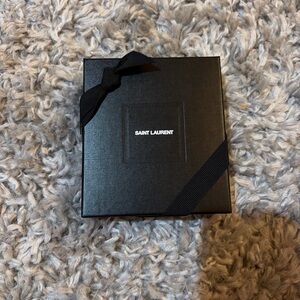 FULL SET YSL Saint Laurent Box Dust Bag Cards Ribbon Authentic Packaging